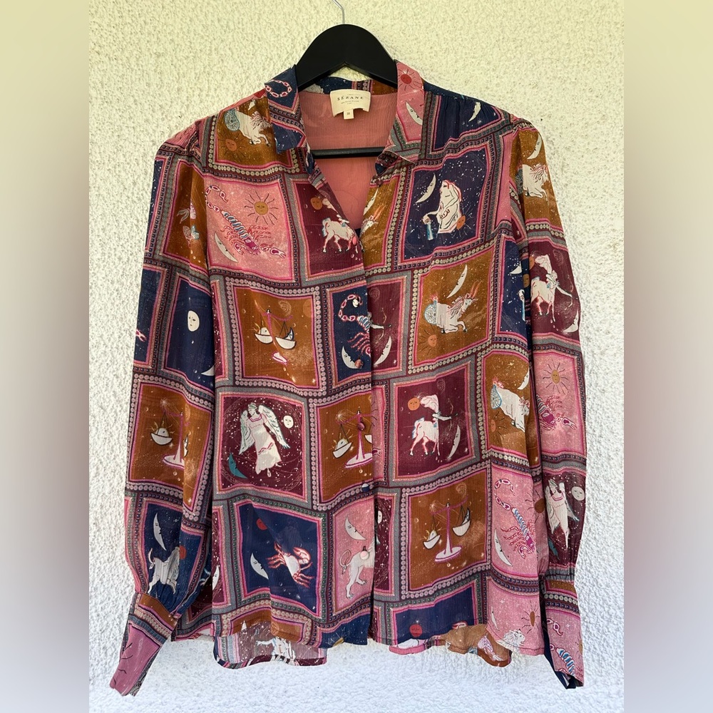 ⚡️RARE Sézane Tianna Astrology Zodiac Blouse - Picture 4 of 6